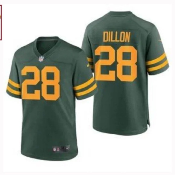 Packers A.J. Dillon Green Gold Jersey
